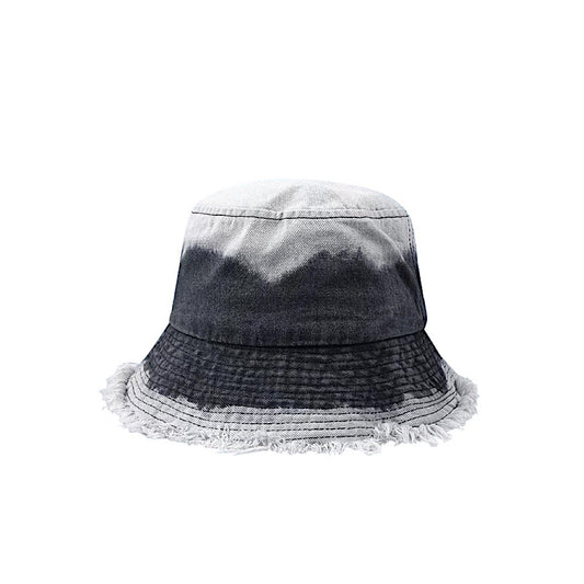 YYATOMIC DENIM GRADIENT WASHED FUR BRIM BUCKET