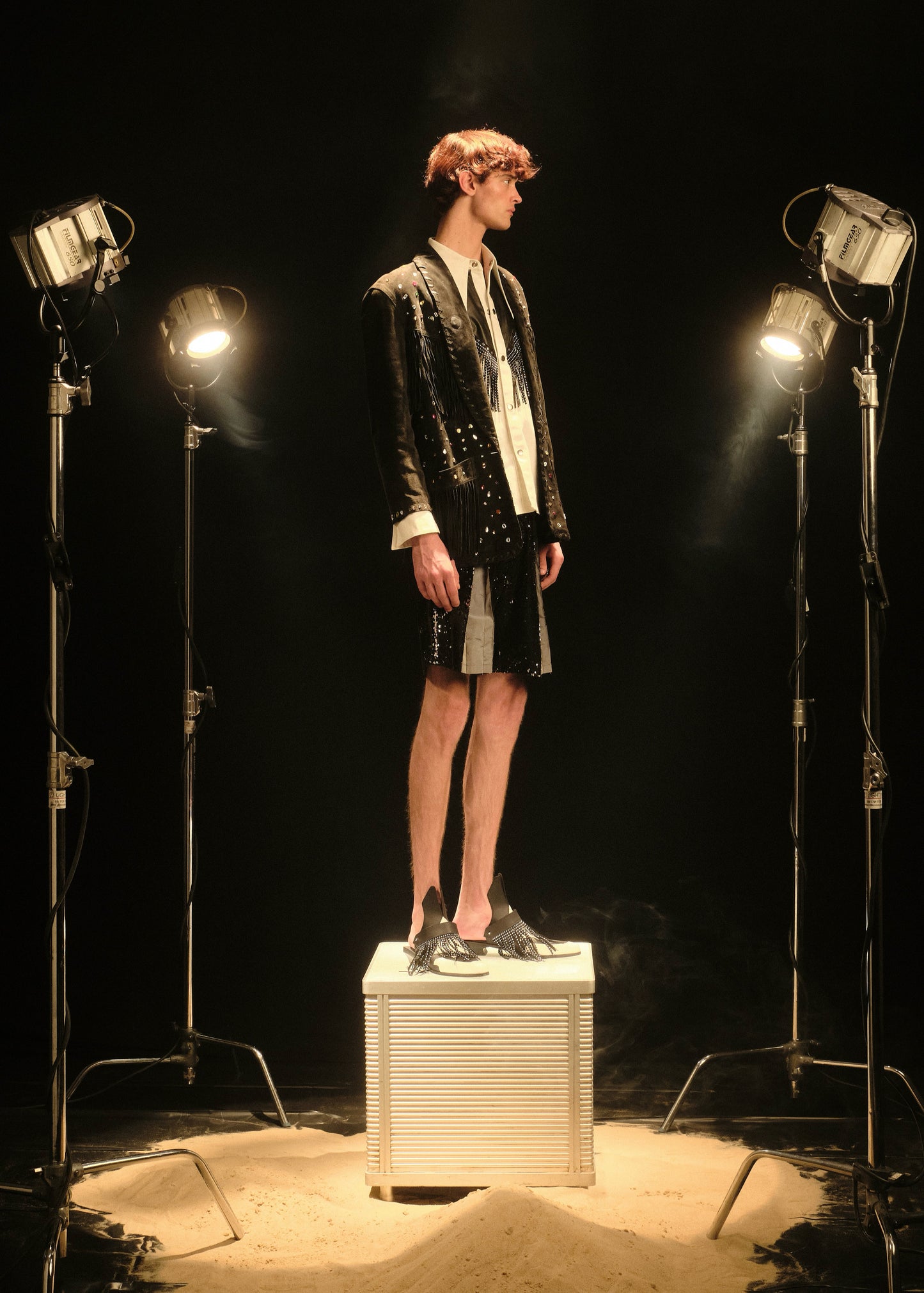 TAILORED SEQUIN SHORTS