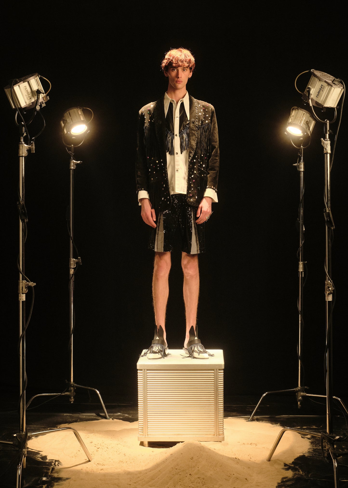 TAILORED SEQUIN SHORTS