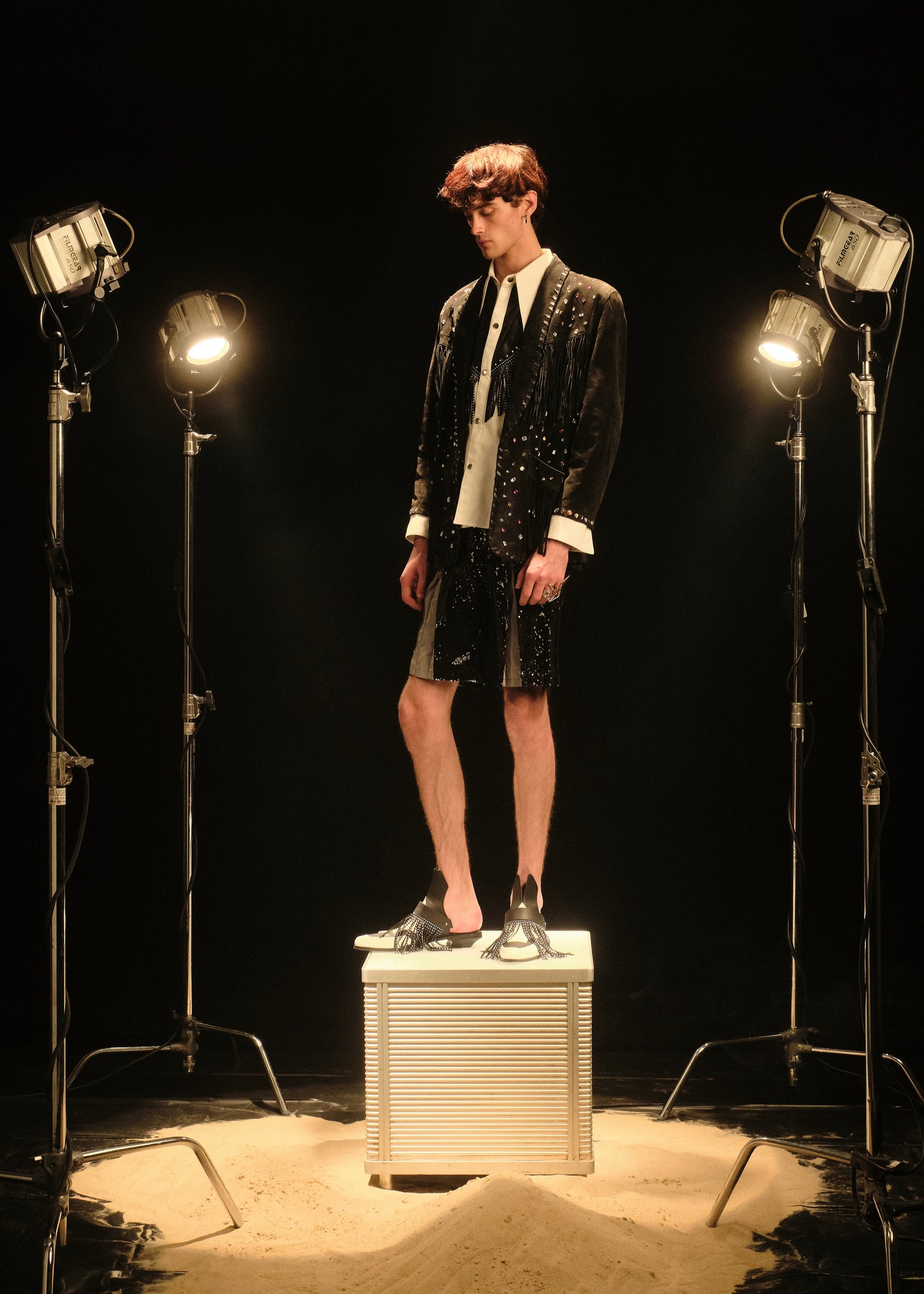 TAILORED SEQUIN SHORTS