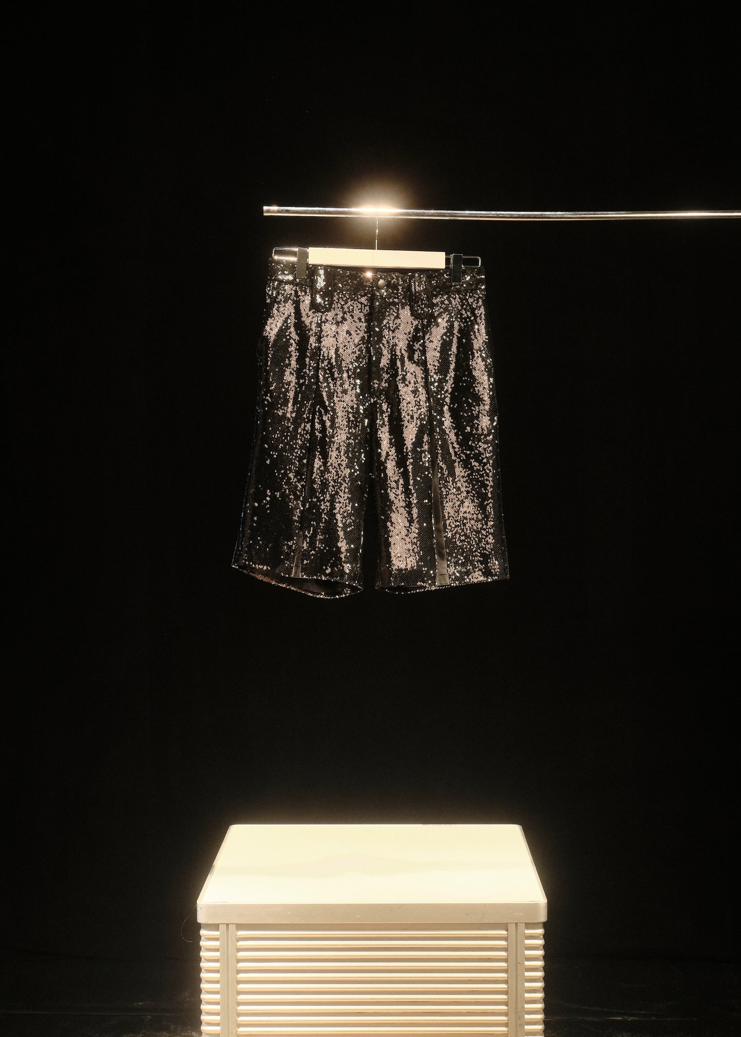 TAILORED SEQUIN SHORTS