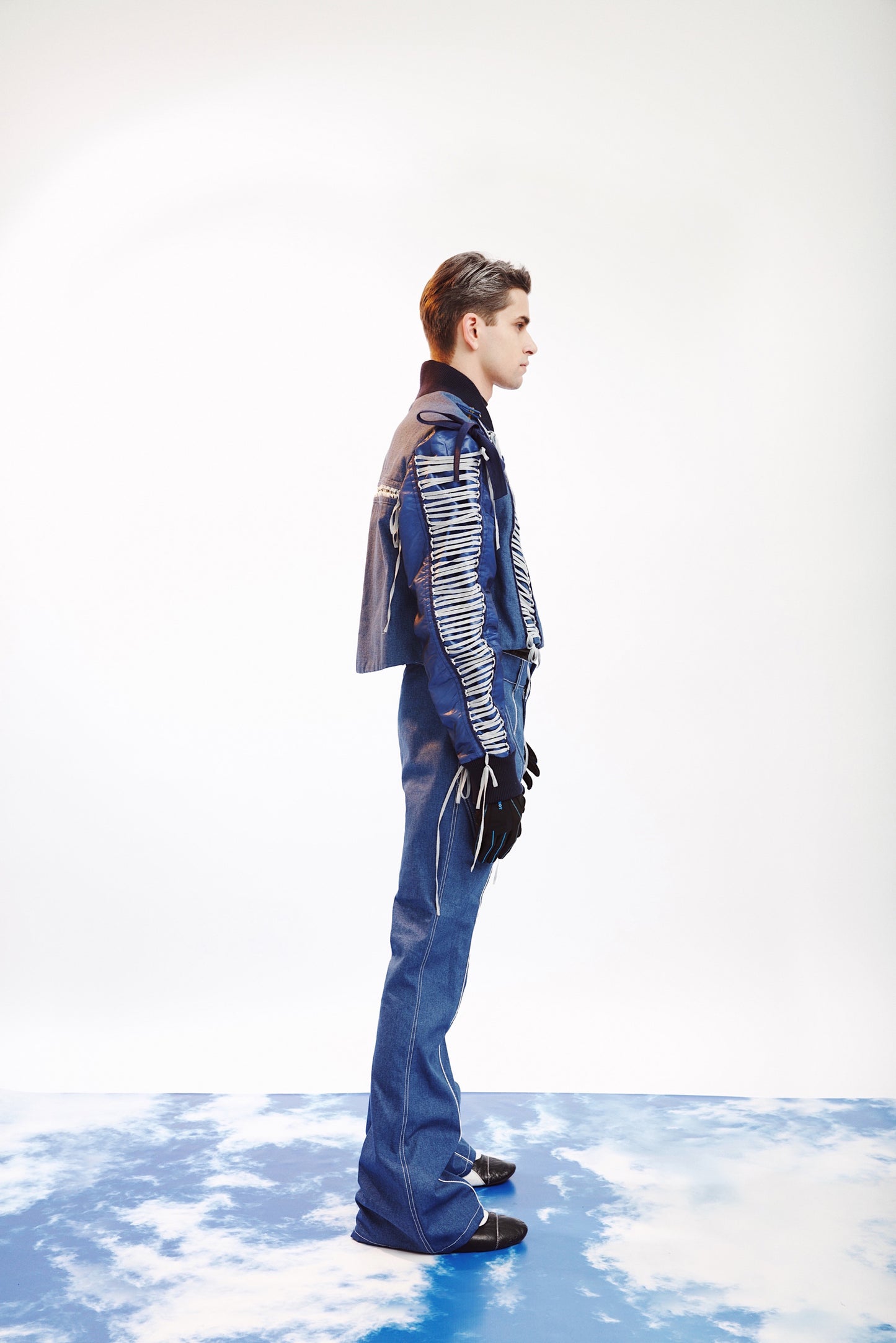 BLUE DENIM LACING JACKET