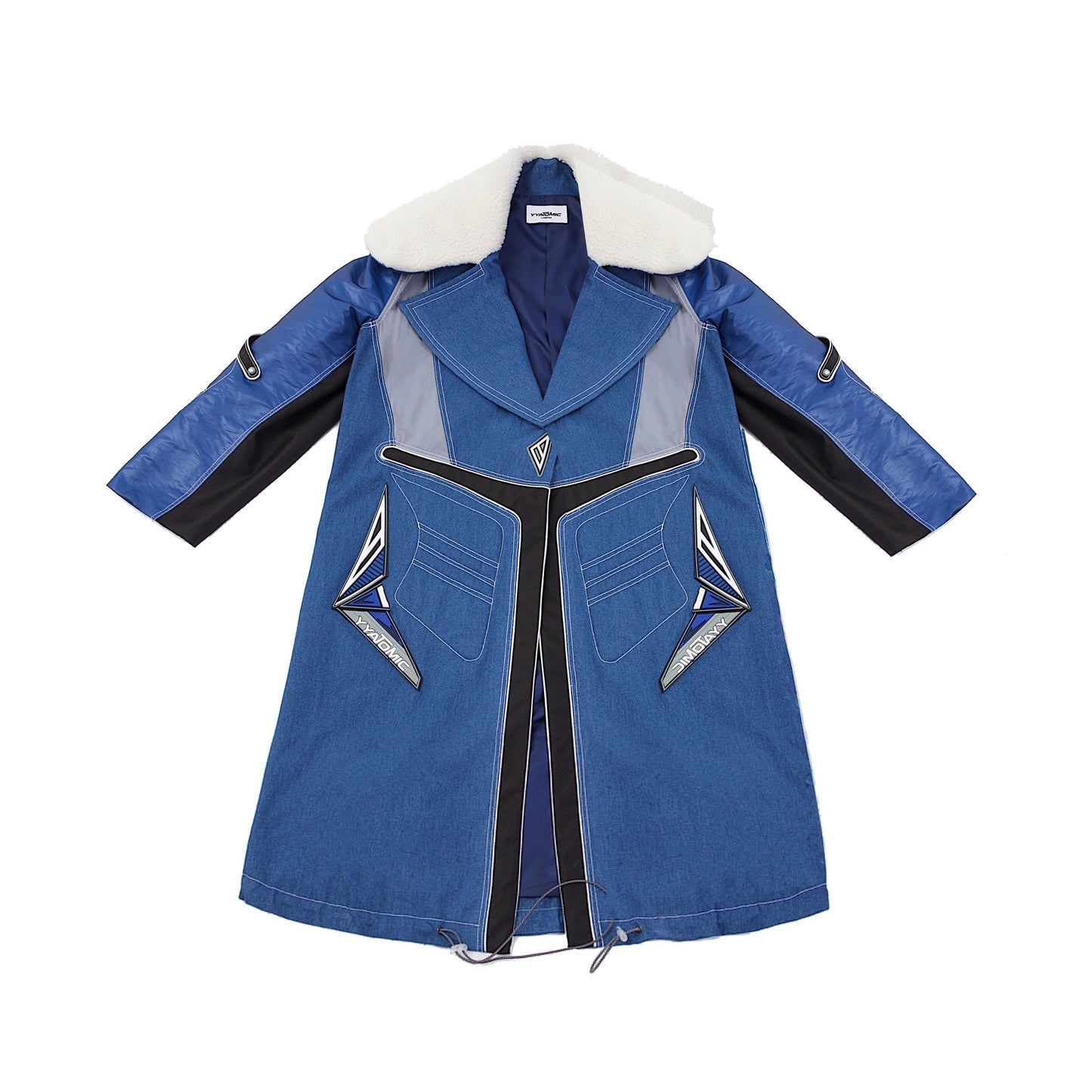 DENIM PATCHED TRENCH COAT